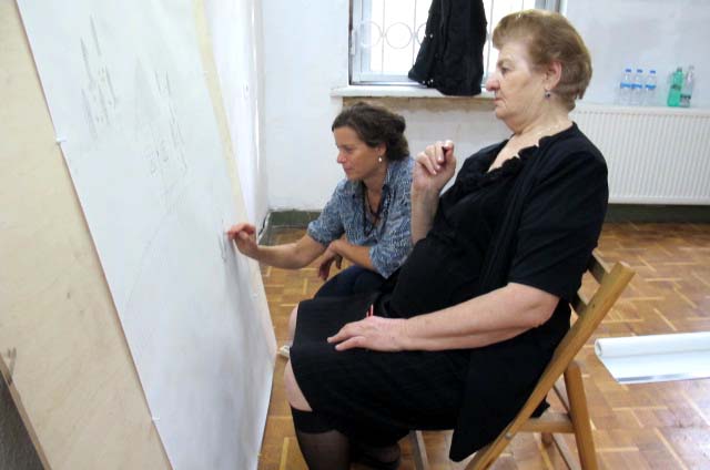 apa '15_Footnotes on... / Mzagho Periashvili, <br />Irene Hohenbüchler, workshop (collective drawing) Tbilisi oct 2015